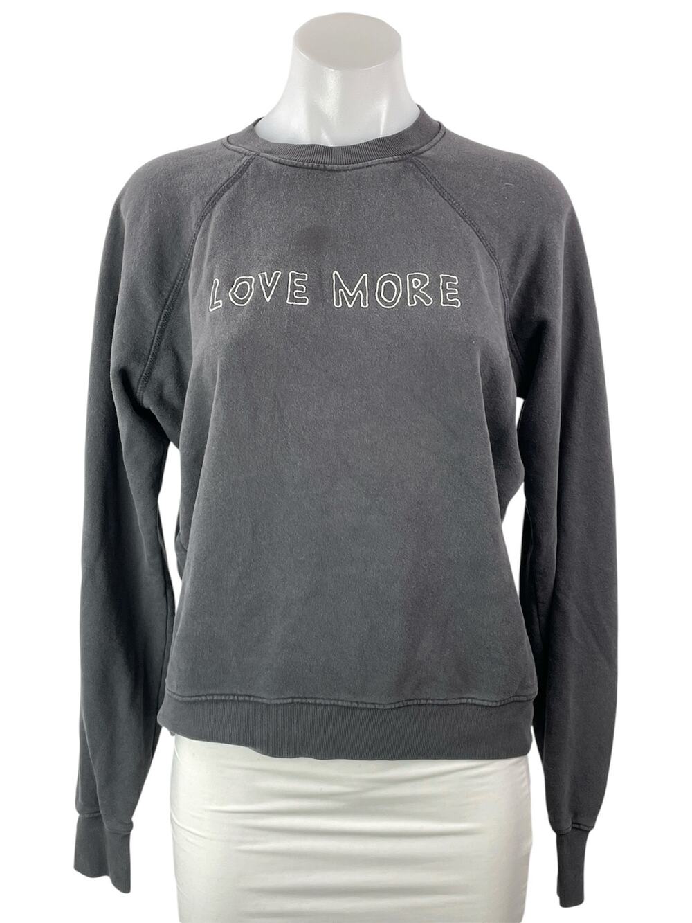 Spiritual Gangster Love More Black Gray Long Sleeve Sweater Sweatshirt Top XS
